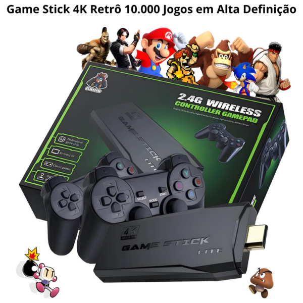 Game Stick 4K Retrô com 10.000 Jogos