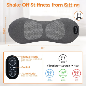 3-in-1 rechargeable lumbar pillow/bed cushion